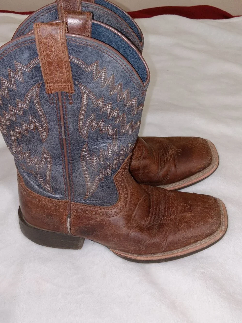 Ariat Youth Boys Tycoon Western Cowboy Boots Brown Blue 13.5 10021591